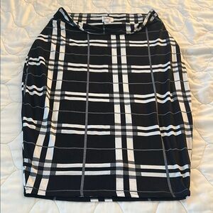 Unique Vintage Black and White Plaid Women's Pencil Skirt